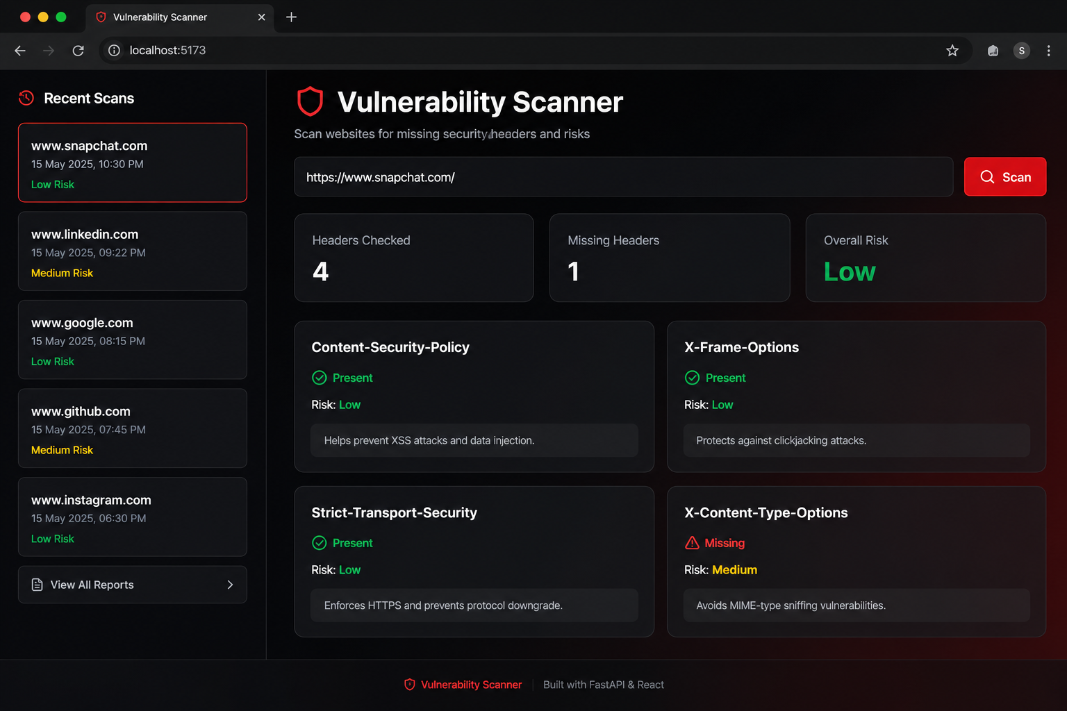 VulnSight Web Application Vulnerability Scanner